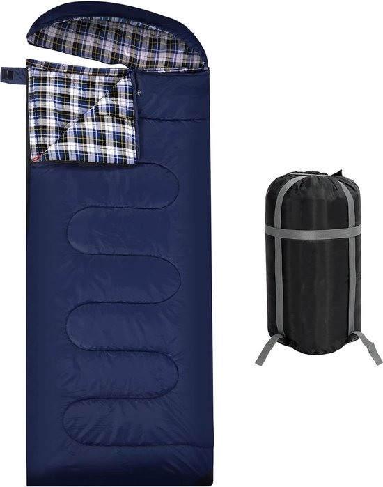 Katoenen deken slaapzak voor volwassenen, lichtgewicht flanellen slaapzak voor buiten kamperen, vissen, 3-4 seizoenen, voor de winter, envelop met 2/3/4 lbs vulling. van Bessport