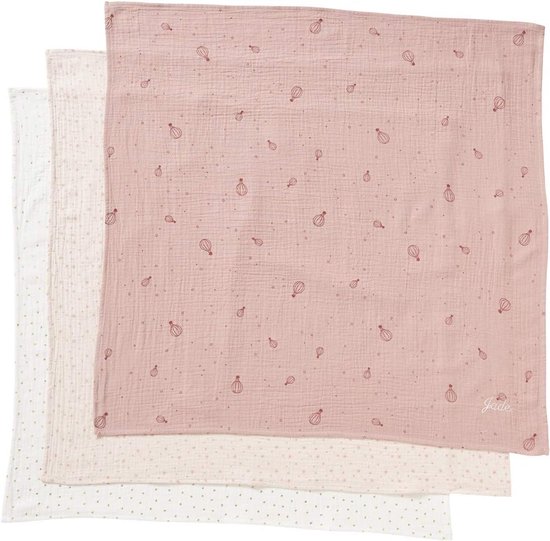Katoenen Luiers - Hydrofiele Doeken - Baby Verzorging - Ademend Materiaal - 3 Stuks 70x70 cm - Nude Print Goud