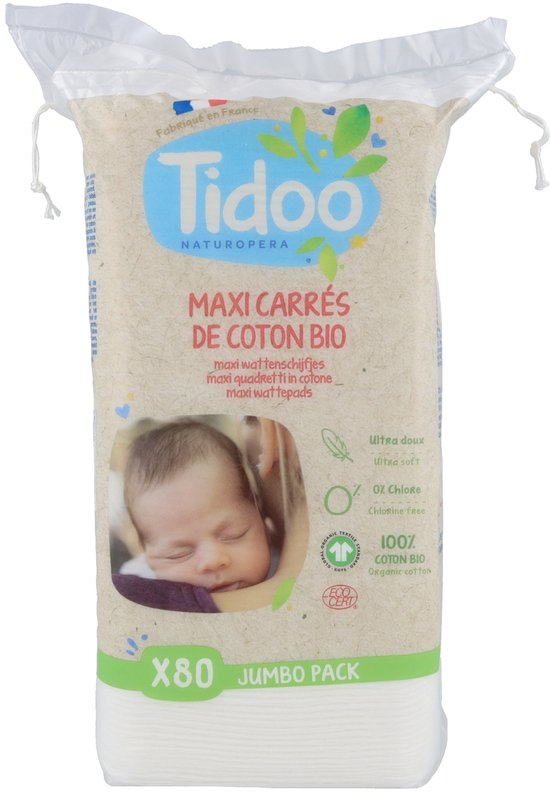 Katoenen maxi-vierkanten 80 eenheden|Cotton maxi squares 80 units|Maxi-Carrés de coton bio format familial 80 unités van Merkloos