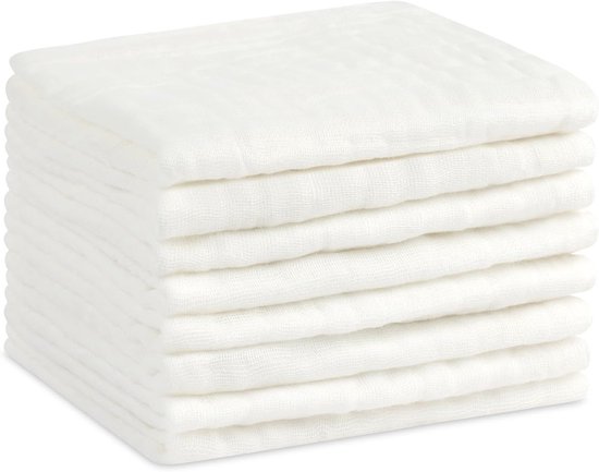 Katoenen Muslin Doekjes 30x30cm - 8 Stuks - Zachte en Ademend Gezichtdoekjes voor Baby's van Merkloos