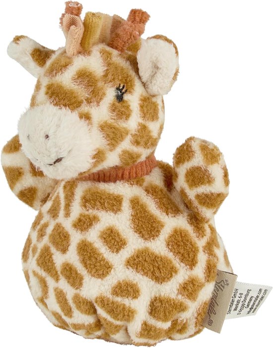 Kaya Giraffe Knuffel - Knuffelzak Baby - Zintuigen Prikkelen - Met Rammelaar - 13 x 9 x 9 cm - Goudbruin van Merkloos