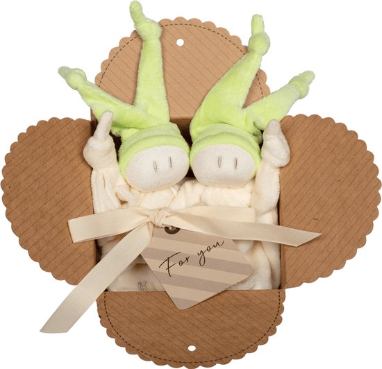 Keptin-Jr Spare Buddy Package knuffeldoekje Little-Zmooz Lime Green - katoen lichtgroen/crème van Merkloos