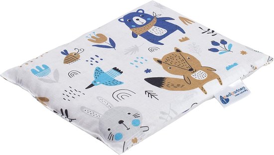 Kersenpitkussen, korrelkussen, groot warmtekussen, 500 g, rechthoekig 20 x 25 cm, ecologisch naturel, 100% katoen, warmte + koudetherapie, massagetherapie (boho dieren) van Supremery