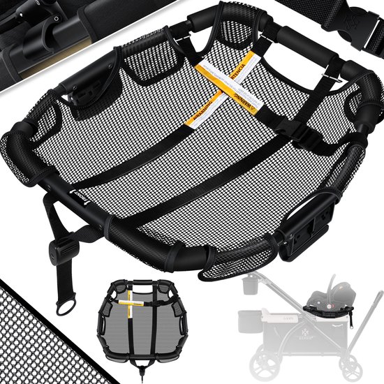 KESSER® Babyzitje Module Opzetstuk Accessoire Geschikt voor LOOPS Opvouwbare Kinderwagen Bolderkar - Kinderzitje Universeel voor Buggy en Wandelwagen - Zwart van KESSER®