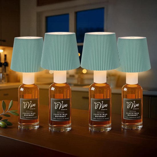 Ketom Set van 4 veelkleurige led-fleslampen, USB-oplaadbaar, fles (groen) - ShopVlot