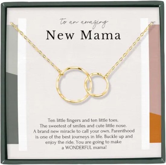 Ketting nieuwe mama - goud van Merkloos