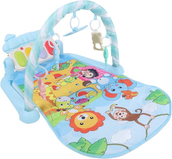 Kick Piano Gym Deluxe - Blauwe Tummy Time Mat & Leerspeelgoed van Bright Starts