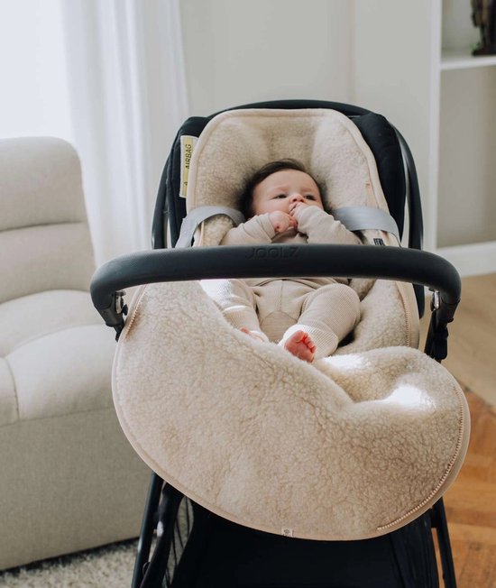 KiCo Label Baby Voetenzak Autostoel / Maxi-Cosi – 100% Merinowol –Beige – 55x80 cm van Merkloos