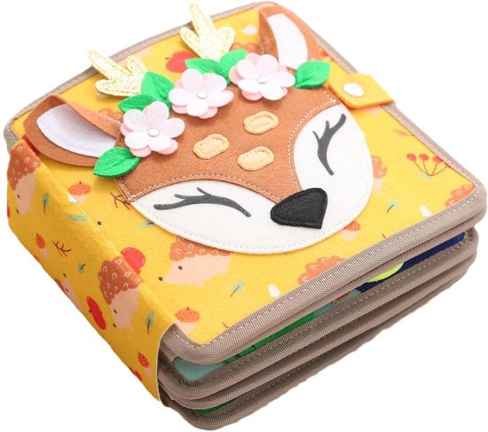 Kiddel XL Busy Board Hert - Montessori speelgoed Speelboek voor Kinderen - Educatief Activiteitenboek - Motoriek & Creatief Spel - Vanaf 2 jaar van Merkloos