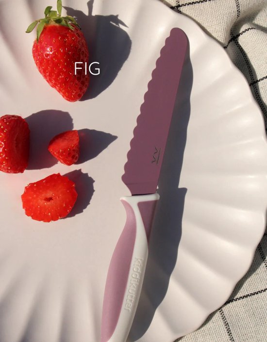 KiddiKutter Fig - - kindermes - kinderbestek - kinderservies - mes van Merkloos