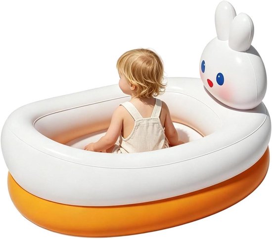 Kiddy Pool | 85x53.5x50cm Blow Up Foldable Dinosaur Rabbit | Inflatable Kids Pool Bathtub | For Boys Girls 1-3 Years Old Bathroom Patio Balcony Water Park Backyard Travel Shower Bath