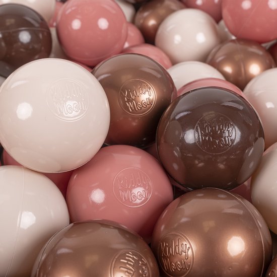 KiddyMoon Ballenbak ballen 200 stuks 7cm - Kinderballen BPA-vrij - Speelballen voor ballenbad - Bruin Koperrood Pastelbeige Zalmkleurig