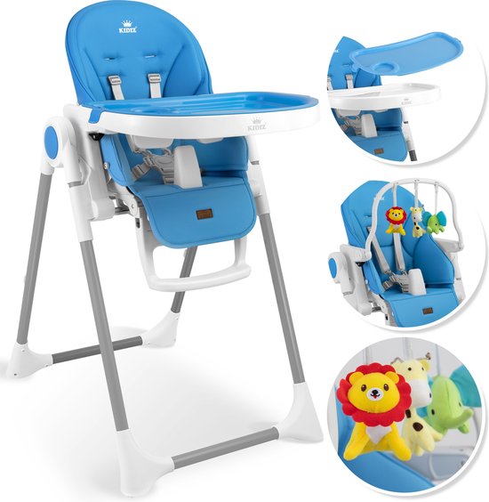 KIDIZ® 3in1 kinderstoel incl. speelbar, Eetstoel, Babystoel, combinatie kinderstoel, 7 in hoogte verstelbare rugleuning, meegroei van 0 maanden tot 6 jaar - Blauw van KIDIZ®