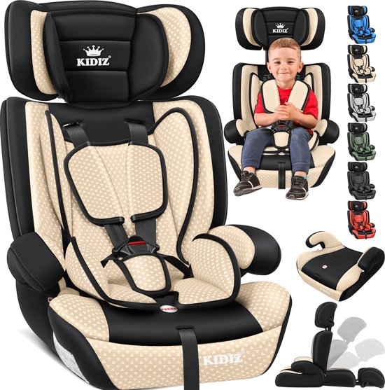 KIDIZ® kinderautostoeltje | kuip autostoeltje | 9 kg - 36 kg 1-12 jaar | groep 1/2 / 3 | universeel | goedgekeurd volgens ECE R44/04 | 6 verschillende kleuren | - Beige van Merkloos