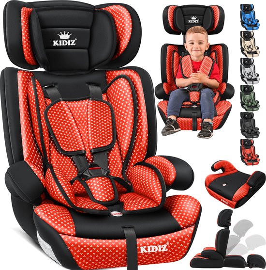 KIDIZ® kinderautostoeltje | kuip autostoeltje | 9 kg - 36 kg 1-12 jaar | groep 1/2 / 3 | universeel | goedgekeurd volgens ECE R44/04 | 6 verschillende kleuren | - Rood van Merkloos