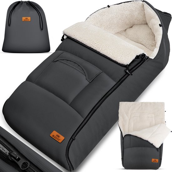 KIDIZ® Voetenzak voor Autostoeltje en Buggy met Ritssluiting - Baby Slaapzak Deken voor Maxi-Cosi & Wandelwagen / Kinderwagen - Antraciet van KIDIZ®