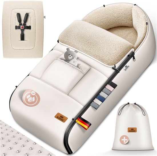 KIDIZ® Voetenzak voor Autostoeltje en Buggy met Ritssluiting - Baby Slaapzak Deken voor Maxi-Cosi & Wandelwagen / Kinderwagen - Beige van KIDIZ®