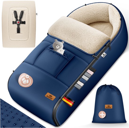 KIDIZ® Voetenzak voor Autostoeltje en Buggy met Ritssluiting - Baby Slaapzak Deken voor Maxi-Cosi & Wandelwagen / Kinderwagen - Blauw van KIDIZ®