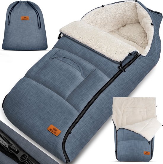 KIDIZ® Voetenzak voor Autostoeltje en Buggy met Ritssluiting - Baby Slaapzak Deken voor Maxi-Cosi & Wandelwagen / Kinderwagen - Jeans-Grijs van Merkloos