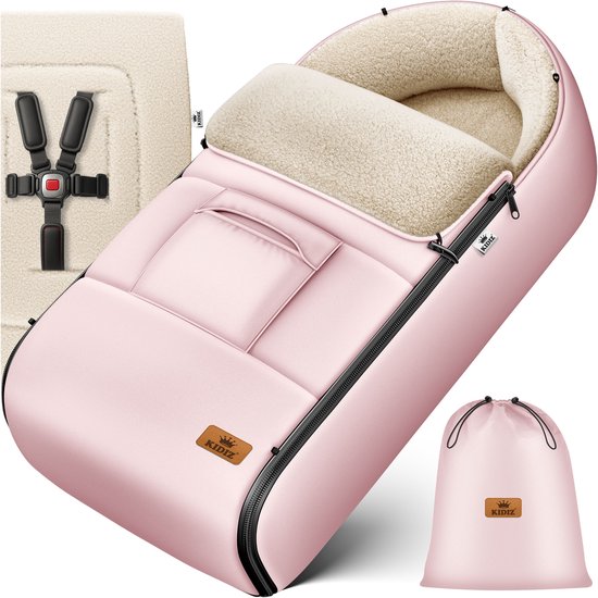 KIDIZ® Voetenzak voor Autostoeltje en Buggy met Ritssluiting - Baby Slaapzak Deken voor Maxi-Cosi & Wandelwagen / Kinderwagen - Roségoud van KIDIZ®