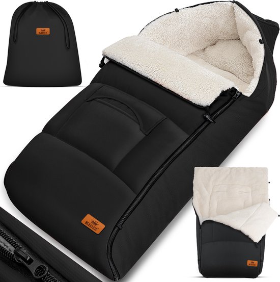 KIDIZ® Voetenzak voor Autostoeltje en Buggy met Ritssluiting - Baby Slaapzak Deken voor Maxi-Cosi & Wandelwagen / Kinderwagen - Zwart van KIDIZ®