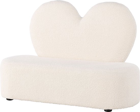 Kids bank voor kinderen teddy wit. van Merkloos