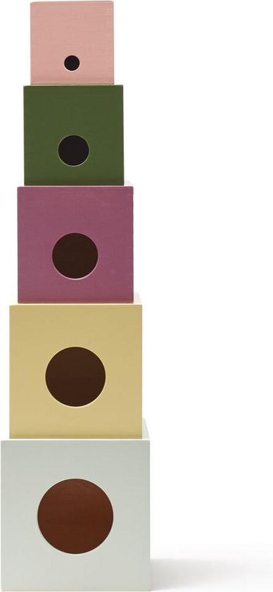 Kids Concept - Edvin - Cubes Wood 5 pcs (1000451) van Kids Concept