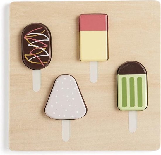 Kid's concept houten inlegpuzzel - IJsjes bistro van Kids Concept