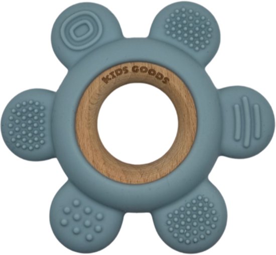 Kids Goods – Siliconen Bijtring Baby – Blauw - BPA-vrij –Veilig Kauwspeelgoed – Vaatwasserbestendig van Kids Goods