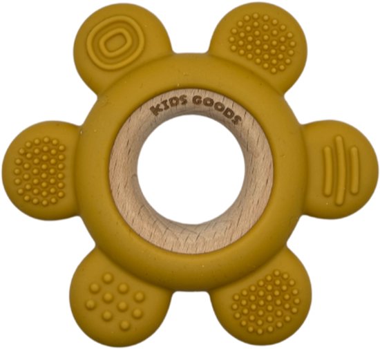 Kids Goods – Siliconen Bijtring Baby – Geel - BPA-vrij –Veilig Kauwspeelgoed – Vaatwasserbestendig van Kids Goods