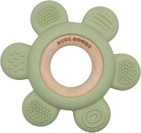 Kids Goods – Siliconen Bijtring Baby – Groen - BPA-vrij –Veilig Kauwspeelgoed – Vaatwasserbestendig van Merkloos