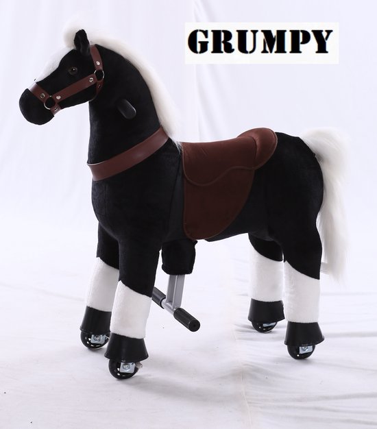 Kids-Horse Rijdend Speelgoed Paard - Grumpy TB-2003S - Zwart van Toysgarden