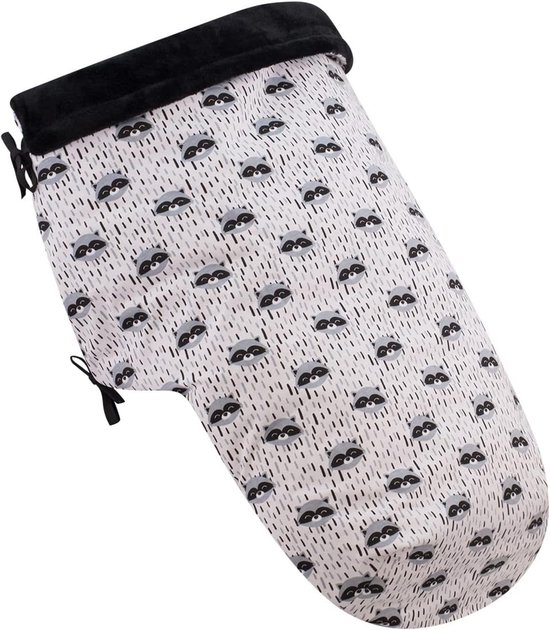KIDS Winter-Voetenzak Compatibel met Autostoeltjes, Draagbare Wiegjes en Kinderwagens - Extra Zachte Teddyfleece - Gemaakt in Spanje (RACCOON, POLAIR)