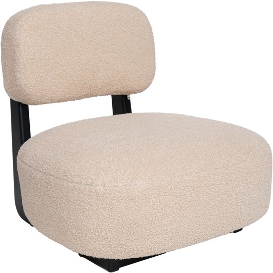 KidsDepot Kinderfauteuil - Brad - Crème/Zwart van Merkloos