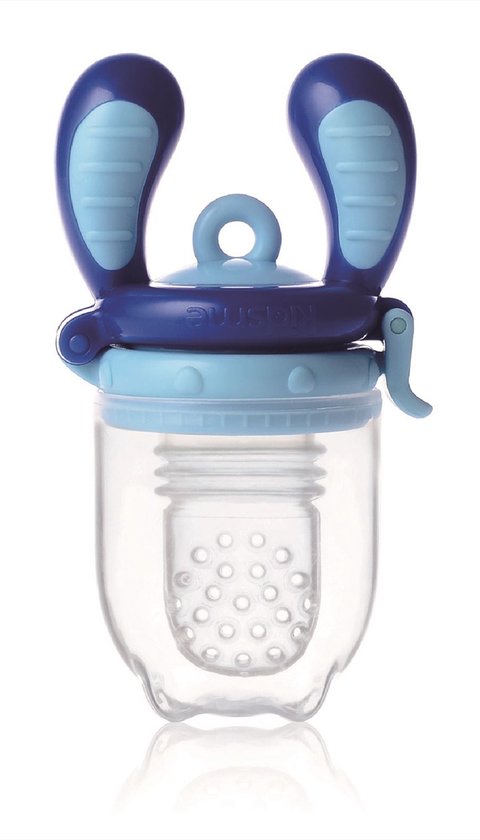 KidsMe Food Feeder fruitspeen & sabbelzakje voor baby - Maat M - Blauw van Merkloos
