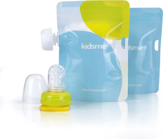 Kidsme - Reusable Food Pouch with Adaptor set - Lime van Kidsme