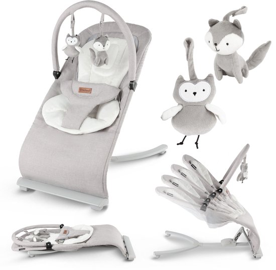 Kidwell Rubi Babyleunstoel - Grijs/Wit - 0-9kg van Merkloos