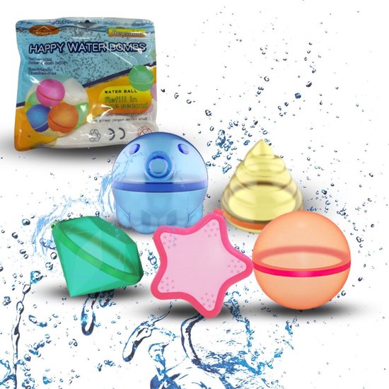 KidWorld Herbruikbare Waterballonnen | 5 leuke figuurtjes | Zelfsluitend | Waterspeelgoed | Zwembad Speelgoed | Waterballon | Waterballetjes | Tuin Buitenspeelgoed Voor Jongens & Meisjes van KidWorld