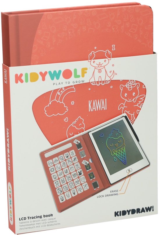 Kidywolf | Kidydraw - Mini Tekenbord Kawaï van Merkloos