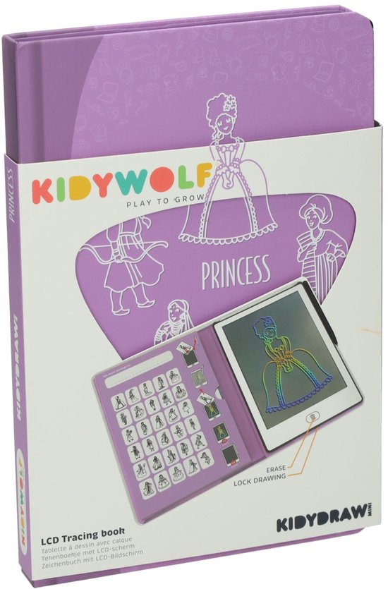 Kidywolf Kidydraw Mini Tekentablet Prinses - Educatief speelgoed - 4+ jaar van Merkloos