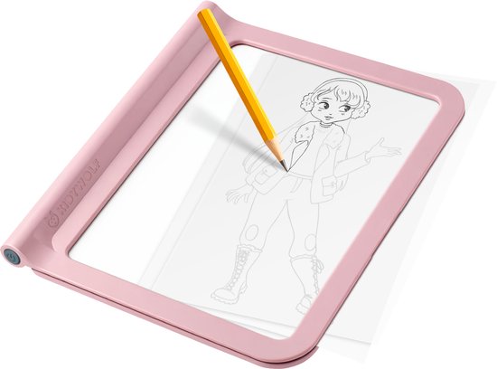 Kidywolf Kidydraw-Pro Teken Tablet - Roze 2-in-1 voor 5+ jaar - Draagbaar van Merkloos