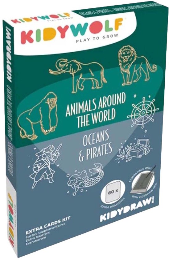 Kidywolf Refill Animals Around The World & Oceans and Pirates voor Kidydraw Mini van Merkloos