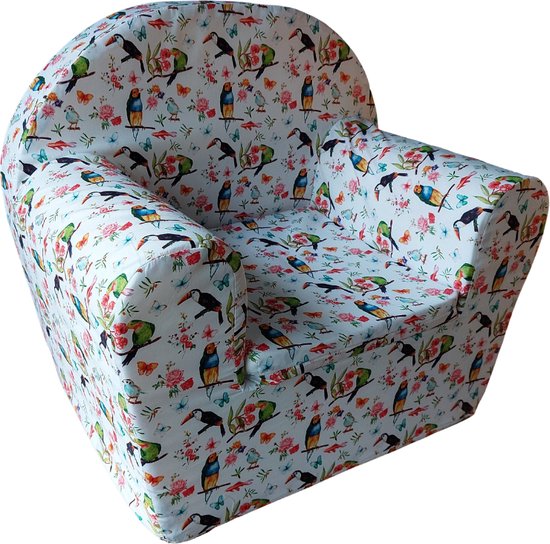 KidZ ImpulZ Peuterstoel - Kinderstoel voor peuter tot 5 jaar- vrolijke vogelprint van Merkloos