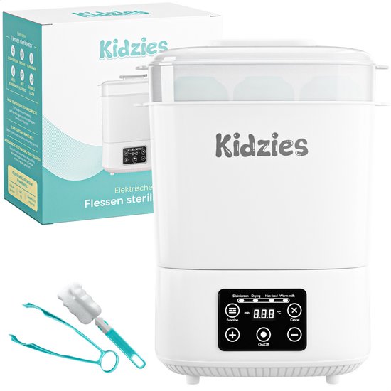 Kidzies® 3-in-1 Flessen sterilisator - Elektrisch - Droger - Flessenborstel - Flessenreiniger van Kidzies®