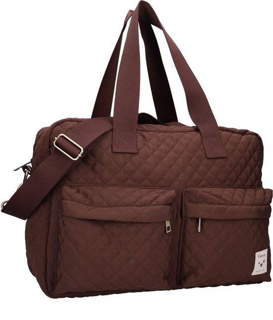 Kidzroom Calm Embrace Luiertas - Bruin - 28 x 40 x 16 cm - Verschoonmatje - Verstelbare schouderband - Ophanglussen kinderwagen