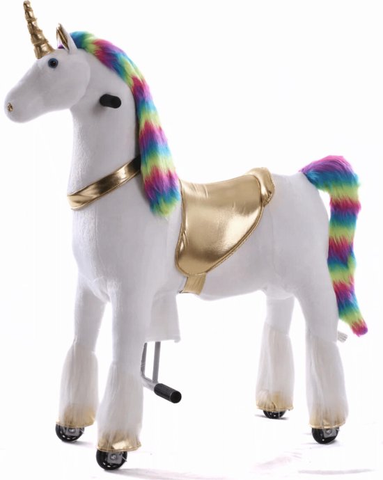 Kijana Unicorn Rijdend Paard - Eenhoorn Hobbelfiguur met Wielen - 4-9 Jaar - 66cm Zit Hoogte - Groot - Meerdere kleuren van Kijana