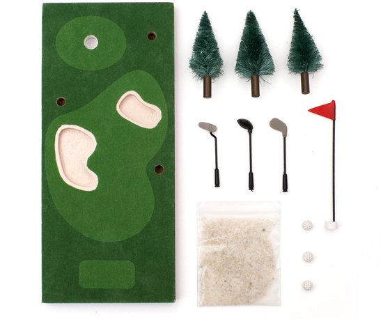 Kikkerland Mini miniatuurgolfbaan voor op tafel - tafelspelletje - bureayspelletje - Vaderdag cadeau van Kikkerland