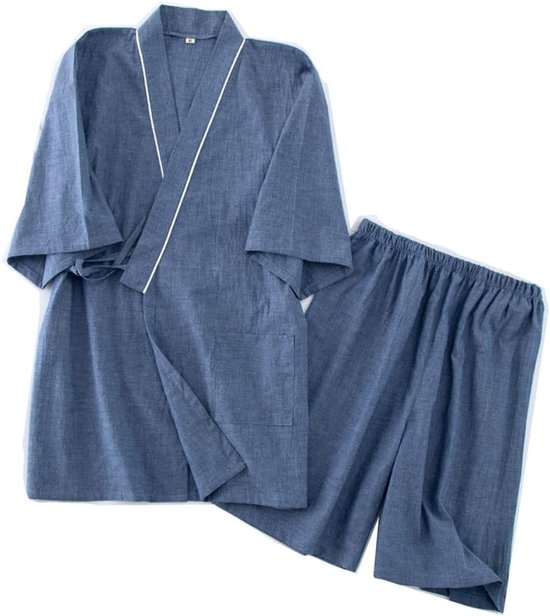 kimono heren plus size pyjama korte mouwen top en broek nachtkleding pyjama set