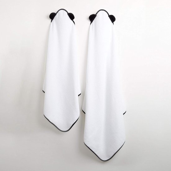Kinder Badjas Panda - Baby Handdoek met Capuchon - Baby Afdrogen - Zacht Bamboe Materiaal - 90 x 90 cm