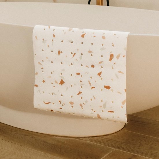 Kinder Badmat - Antislip Mat - Veilig Douchen - Terrazzo Patroon - 100 x 40 cm - Terracotta
